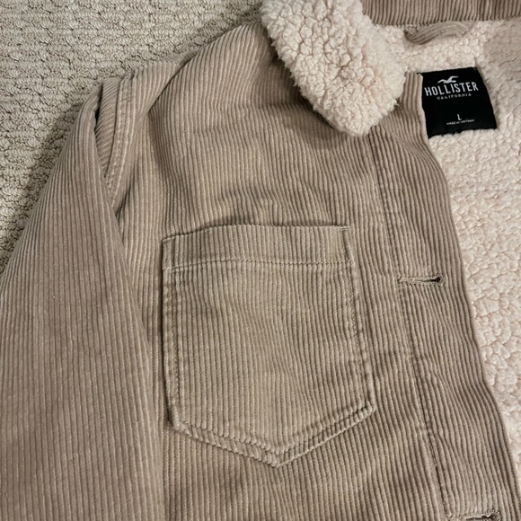 Hollister Corduroy Fleece Lined Sherpa Large Beige - Picture 4 of 4